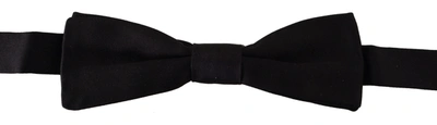 Dolce & Gabbana Black 100% Silk Adjustable Neck Papillon Tie