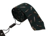 DOLCE & GABBANA BLACK BOTTLE FANTASY PRINT SILK ADJUSTABLE ACCESSORY TIE