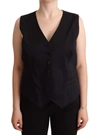 DOLCE & GABBANA BLACK BUTTON DOWN SLEEVELESS VEST WAISCOAT TOP