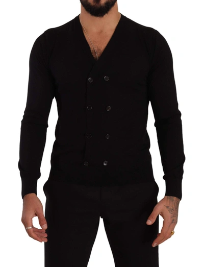 Dolce & Gabbana Black Cashmere Button Down Cardigan Jumper