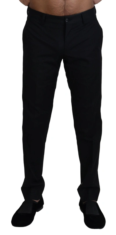 Dolce & Gabbana Black Chino Formal Cotton Trousers