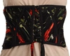 Dolce & Gabbana Black Corset Belt Stretch Waist Strap Silk Top In Black
