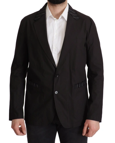 Dolce & Gabbana Black Cotton Single Breasted Blazer Jacket