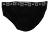 DOLCE & GABBANA BLACK COTTON STRETCH MIDI BRIEF UNDERWEAR