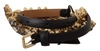 Dolce & Gabbana Black Daisy Crystal Dauphine Texture Belt In Black