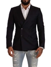 DOLCE & GABBANA BLACK DOTTED DOUBLE BREASTED MARTINI JACKET