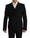 Dolce & Gabbana Black Double Breasted Coat Blazer Jacket In Black