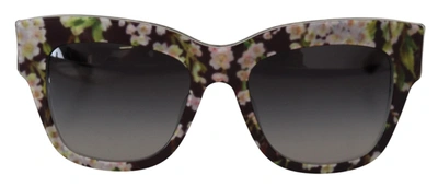 Dolce & Gabbana Black Floral Acetate Rectangle Shades Dg4231f Sunglasses