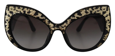 Dolce & Gabbana Black Gold Sequin Butterfly Polarized Dg4326 Sunglasses