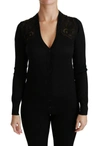 DOLCE & GABBANA BLACK LACE SWEATER CARDIGAN SWEATER