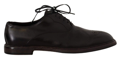 Dolce & Gabbana Black Leather  Lace Up Derby Shoes