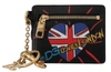 Dolce & Gabbana Black Leather #dgloveslondon Keyring Cardholder Coin Case In Black