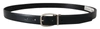 Dolce & Gabbana Black Leather Formal Silver Metal Buckle Belt In Black