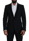 Dolce & Gabbana Black Martini Slim Fit Jacket Blazer In Black