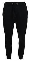 Dolce & Gabbana Sleek Black Wool-blend Sweatpants In Black