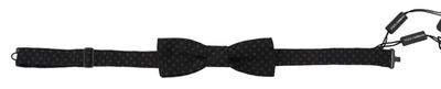 Dolce & Gabbana Black Pattern Silk Adjustable Neck Papillon Bow Tie