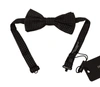 Dolce & Gabbana Black Patterned Adjustable Neck Papillon Bow Tie In Black
