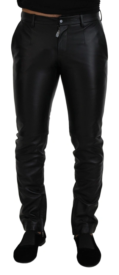 Dolce & Gabbana Black Shiny Stretch Skinny Trousers