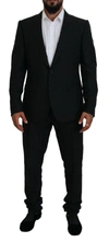 DOLCE & GABBANA BLACK SINGLE BREASTED 2 PIECE MARTINI SUIT