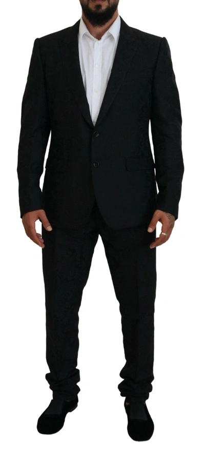 Dolce & Gabbana Black Single Breasted 2 Piece Martini Suit