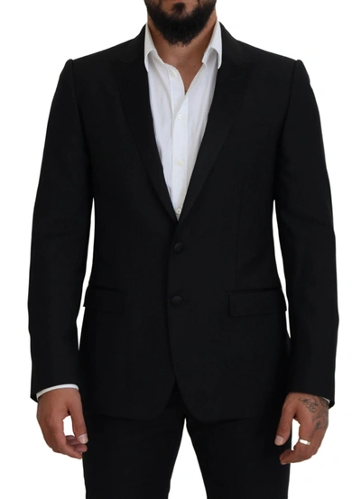 DOLCE & GABBANA BLACK SLIM FIT FORMAL MARTINI BLAZER