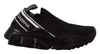 Dolce & Gabbana Black Slip On Women Low Top Sorrento Sneakers Shoes In Black