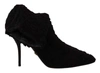Dolce & Gabbana Black Stiletto Heels Mid Calf Boots In Black