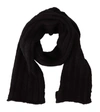 Dolce & Gabbana Black Virgin Wool Knitted Unisex Warmer Shawl Scarf In Black