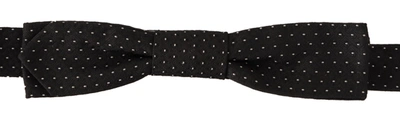 Dolce & Gabbana Black White Polka 100% Silk Neck Papillon Tie