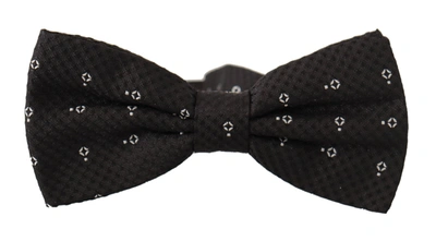 Dolce & Gabbana Black White Polka Dot 100% Silk Neck Papillon Tie