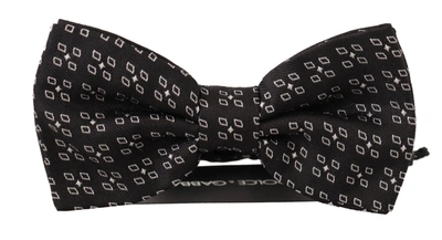 Dolce & Gabbana Black White Polka Dot 100% Silk Neck Papillon Tie