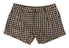 DOLCE & GABBANA BLACK WHITE POLKA DOTS COTTON LINEN SHORTS