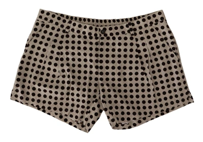 Dolce & Gabbana Black White Polka Dots Cotton Linen Shorts In Black And White