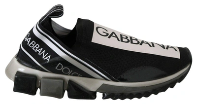 Dolce & Gabbana Black White Sorrento Sport Stretch Sneakers