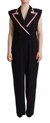 Dolce & Gabbana Black Wool Blend Sleeveless Jumpsuit Dress In Black