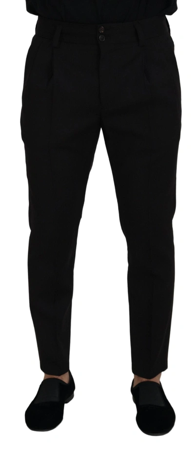 Dolce & Gabbana Black Wool Chino  Formal Pants