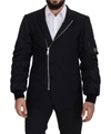 Dolce & Gabbana Black Wool Full Zip Long Sleeves Jacket In Black