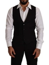 DOLCE & GABBANA BLACK WOOL SINGLE BREASTED WAISTCOAT VEST