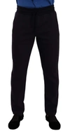 Dolce & Gabbana Blue Cotton Stretch Jogging Trouser Pants In Blue