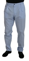 DOLCE & GABBANA BLUE COTTON STRETCH TROUSERS CHINOS PANTS