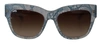 Dolce & Gabbana Blue Lace Acetate Rectangle Dg4231 Shades Sunglasses In Blue