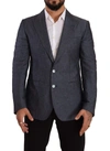 Dolce & Gabbana Blue Linen Cotton Jacket Taormina Blazer In Blue
