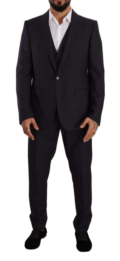 Dolce & Gabbana Blue Martini Single Breasted 3 Piece Suit