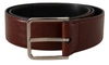 DOLCE & GABBANA BORDEAUX CALF PATENT LEATHER LOGO WAIST BUCKLE BELT