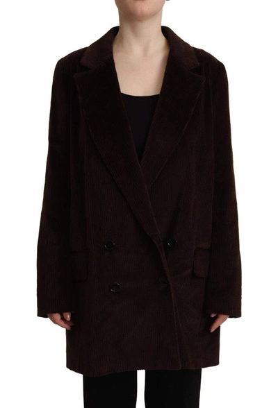 DOLCE & GABBANA BORDEAUX CORDUROY COTTON BLAZER OVERSIZED JACKET