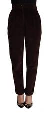 DOLCE & GABBANA BORDEAUX CORDUROY COTTON TROUSER TAPERED PANTS