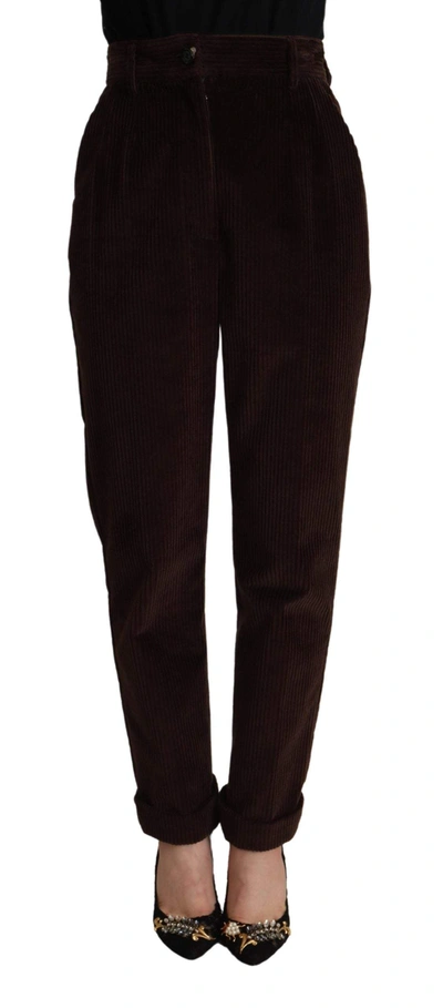 Dolce & Gabbana Bordeaux Corduroy Cotton Trouser Tapered Trousers