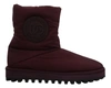 Dolce & Gabbana Bordeaux Nylon Boots Padded Mid Shoes In Bordeaux