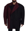 DOLCE & GABBANA BORDEAUX POLYESTER DOUBLE BREASTED JACKET