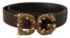 Dolce & Gabbana Brown Amore Animal Print Exotic Leather Logo Buckle Belt In Brown